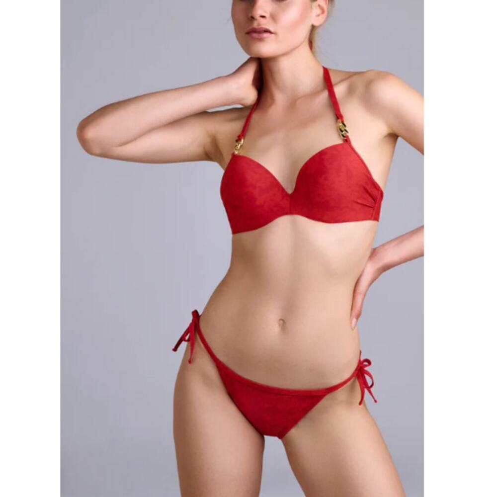 Marlies Dekkers Rubine Red Tie and Bow Bikini Bottom Size M